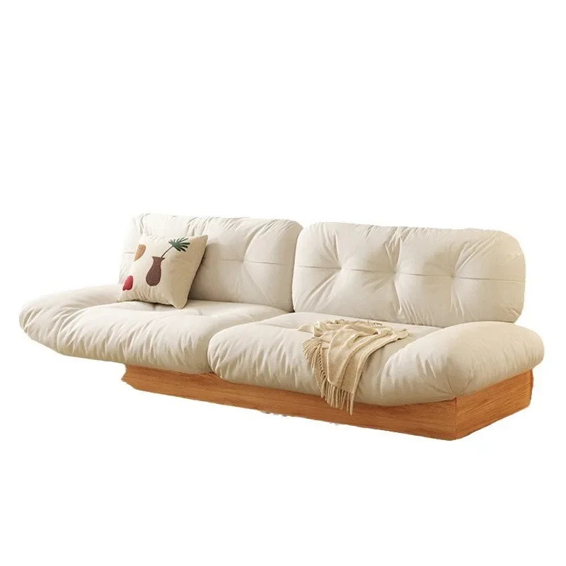

Log floor Japanese Nordic cloud log color sofa, simple modern sofa in the living room