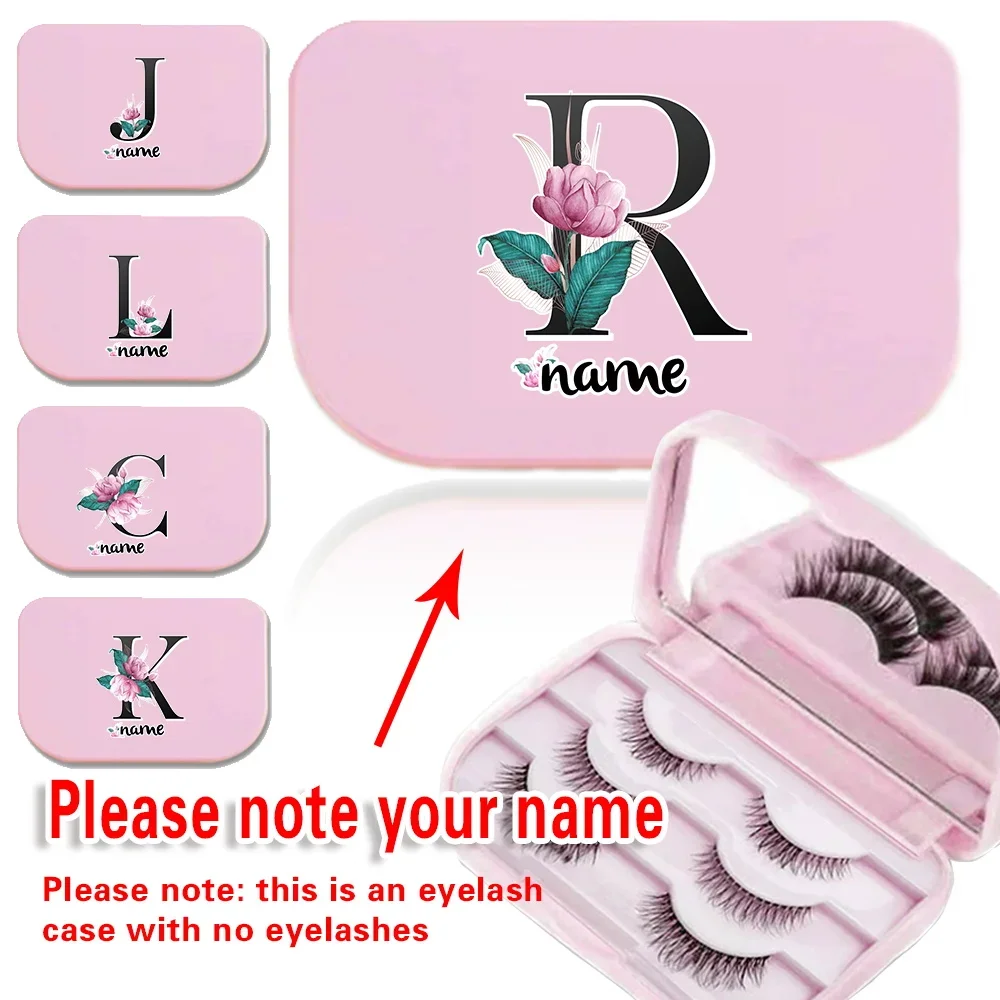 

Customized Name False Eyelash Box With Mirror Lashes Organizer Holder Beauty Makeup Storage Tool Portable Lashes Container Case