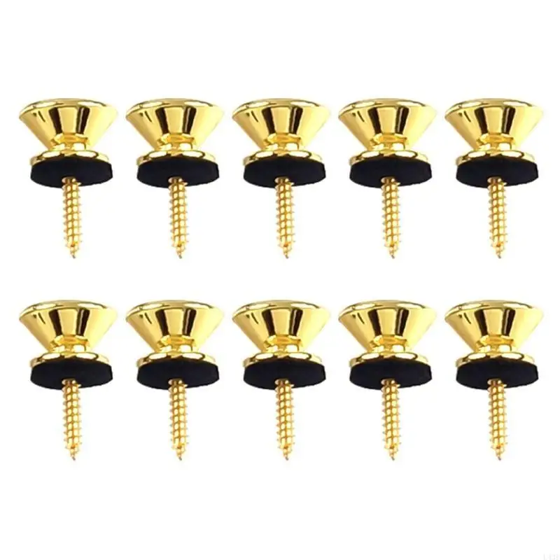 10Pcs Electric Bass Guitar Straplocks Guitar Strap Locks Heavy Duty Metal Button Security Straplock Guitar Part