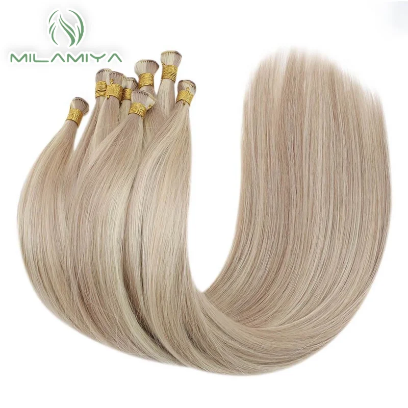 

100% Real Human Hair Hand Tied Hair Weft Sew Seamless Invisible 100g Hair Bulk Seamless Double Weft Submissive Straight Hair