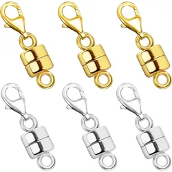 Magnetic Necklace Clasp with Lobster Clasp 18K Gold and Silver Magnetic Jewelry Clasps for Necklaces Extender Bracelet Clasps