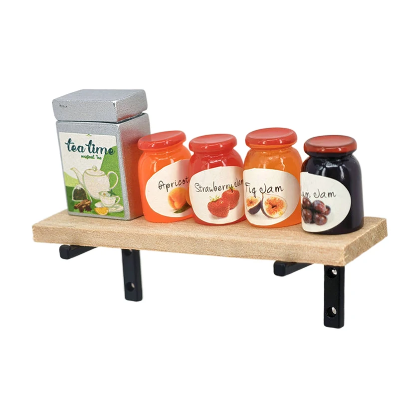 [JN]1:12 Dollhouse Miniature Wood Wall Shelf Hanging Storage Rack Dollhouse Furniture Decoration Toys Dolls House