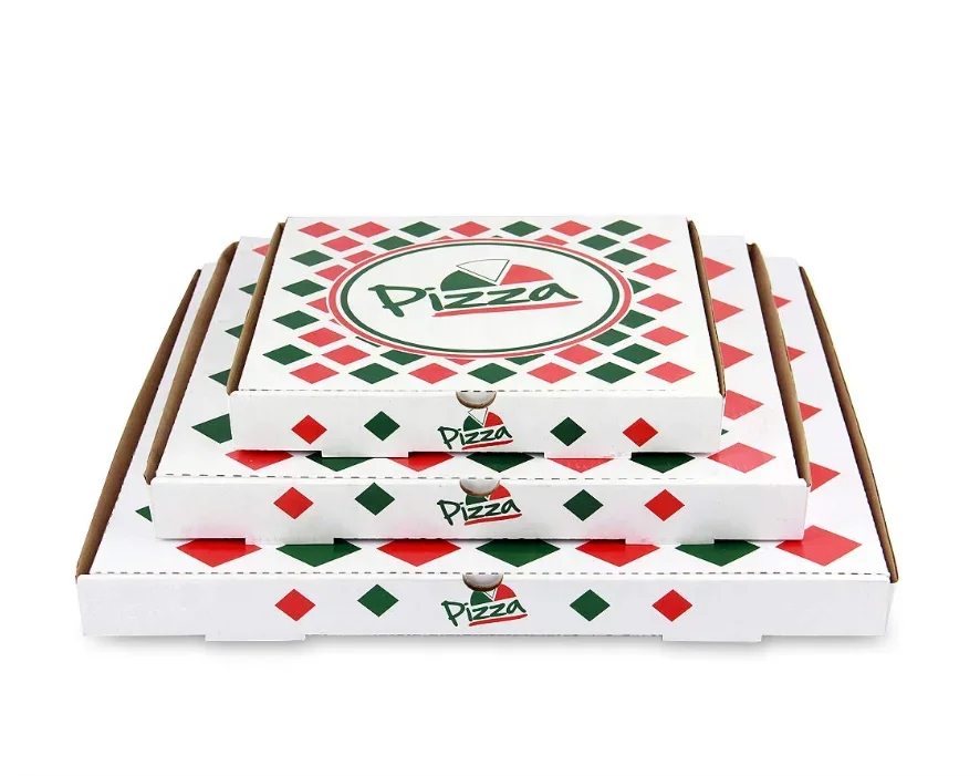 8 12 14 16 Inch Wholesale Custom Printed Pizza Box Cheap Corrugated Packaging Paper Pizza Boxes with Logo