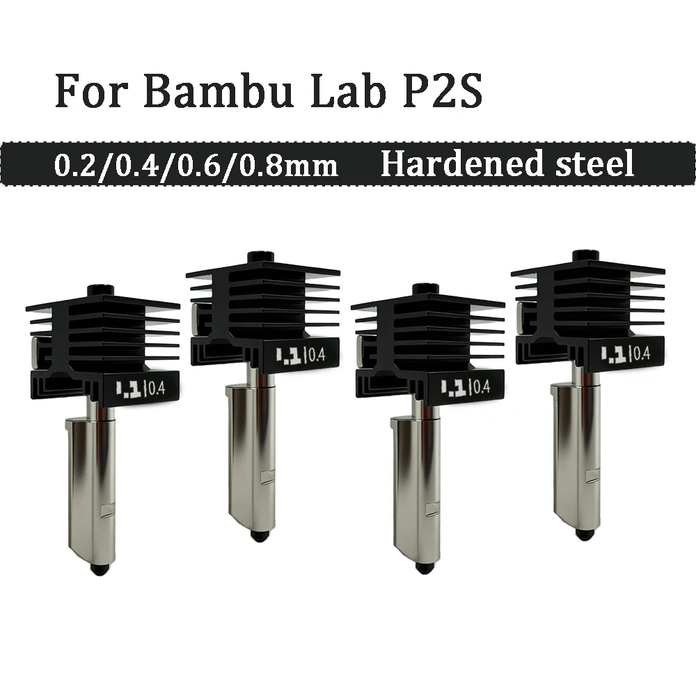 Verbessertes P2S Hotend mit gehärteter 0,2/0,4/0,6/0,8mm Düse, P2S Extruder-Druckkopf für Bambu Lab P2S Hotend Combo 3D-Drucker