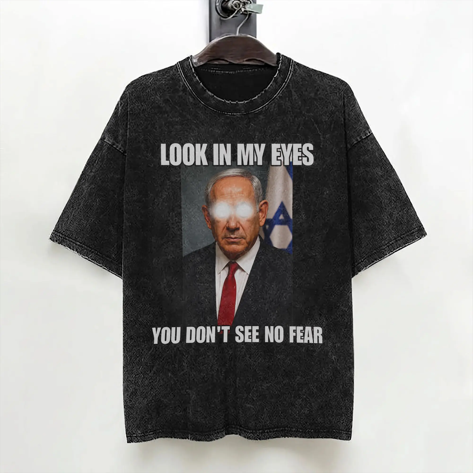 Benjamin Netanyahu T Shirts Washed Short Sleeve Oversize T-Shirt  Retro for Men Women Streetwear Summer Tops Tees