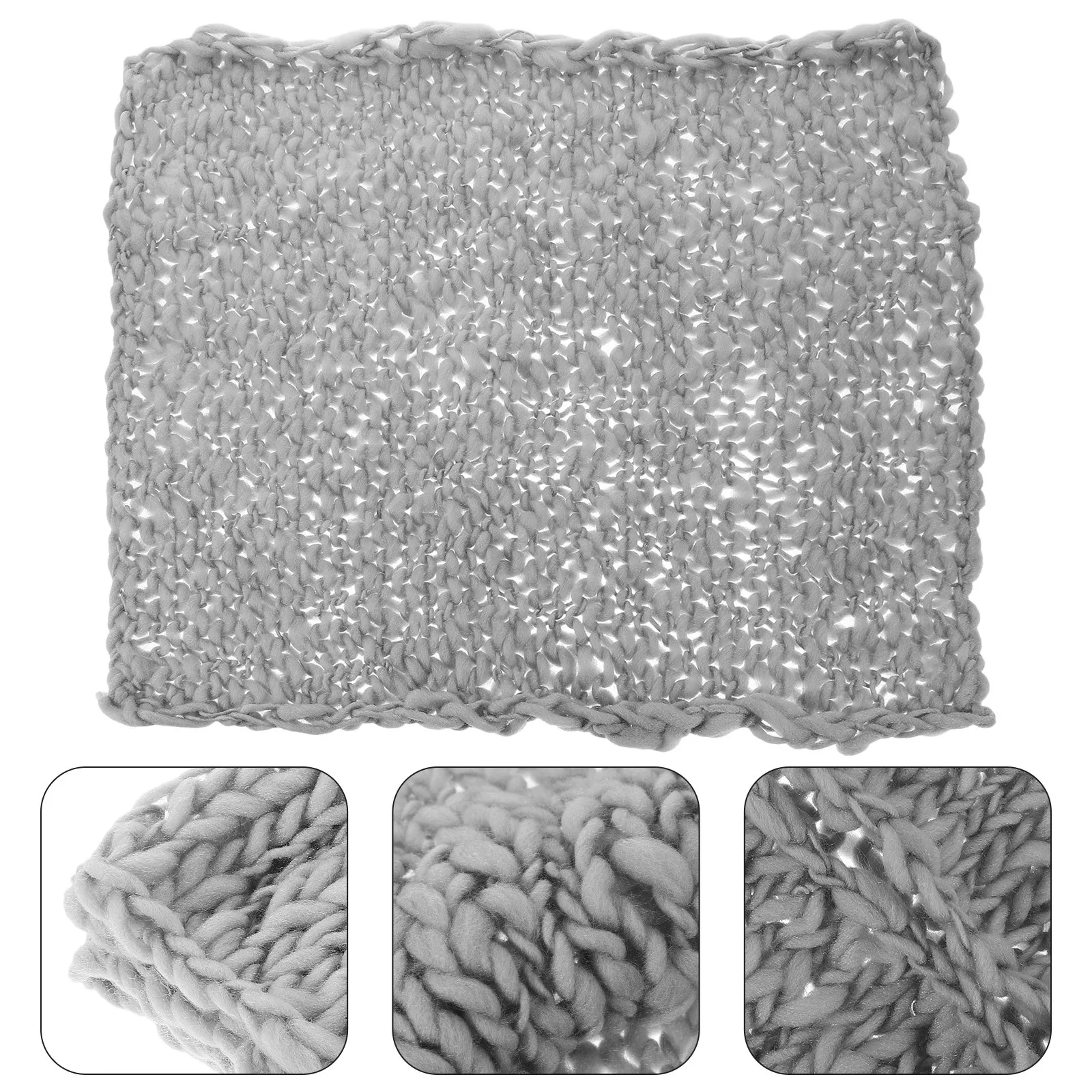 

Premium Handknitted Wool Baby Blanket Newborn Photo Prop Comfortable Durable Washable Large Unique Photoshoot Background