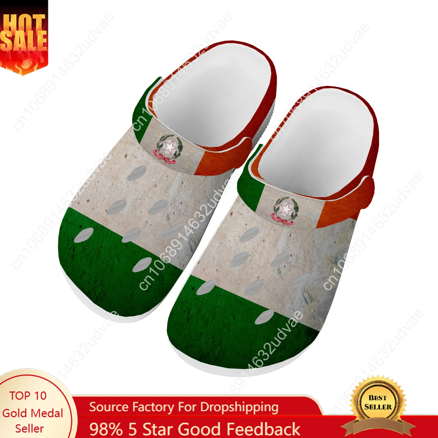 Italy Flat Water Shoes Men Women Teenager High Quality Fashion Home Garden Clogs Custom Sandals Beach Breathable Hole Slippers
