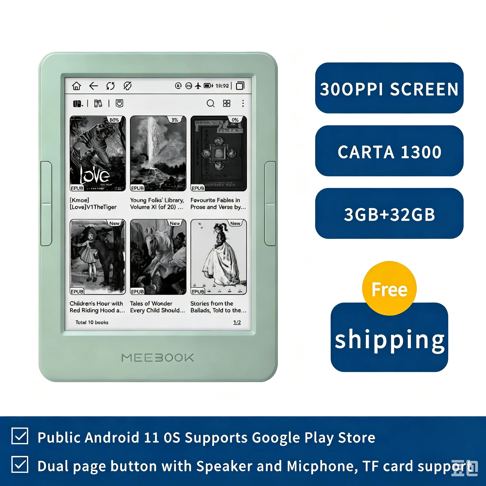 New arrival Meebok E6 Ereader электронная книга 6