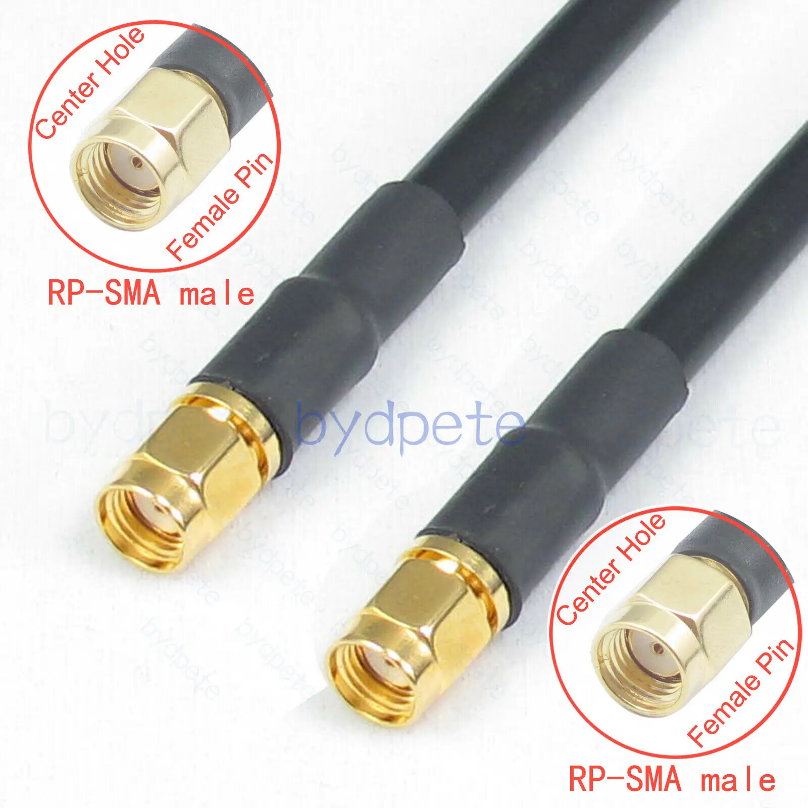 

RP-SMA Male to RP-SMA Male LMR240 LMR-240 Coaxial Cable Coax Kable Low Loss lot