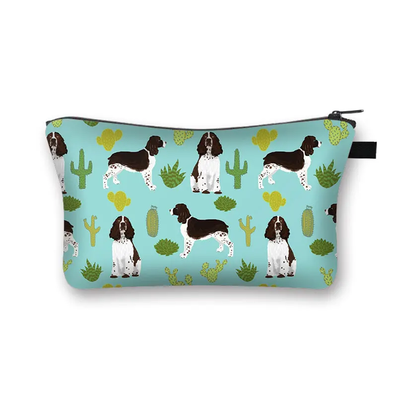 Cartoon Dog Print Ladies Cosmetic Bag Shopping Fashion Coin Purse Cute Dachshund Holding Portable Travel Girl Cosmetic Case