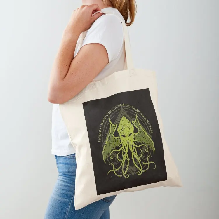 

Cthulhu - Lovecraft - Distressed chant design v2 Tote Bag shopper bags for women the tote bag sac pour femme eco bag folding