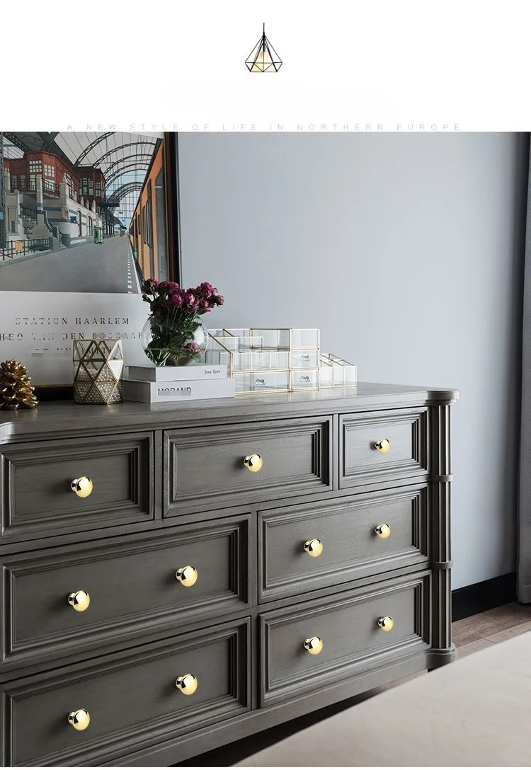 3 Stück Europäischer Stil Minimalistischer Massiver Zinklegierungs-Schrankgriff DIY Moderner Luxus-Schubladenknopf Einloch-Schranktürgriff – Detail 9