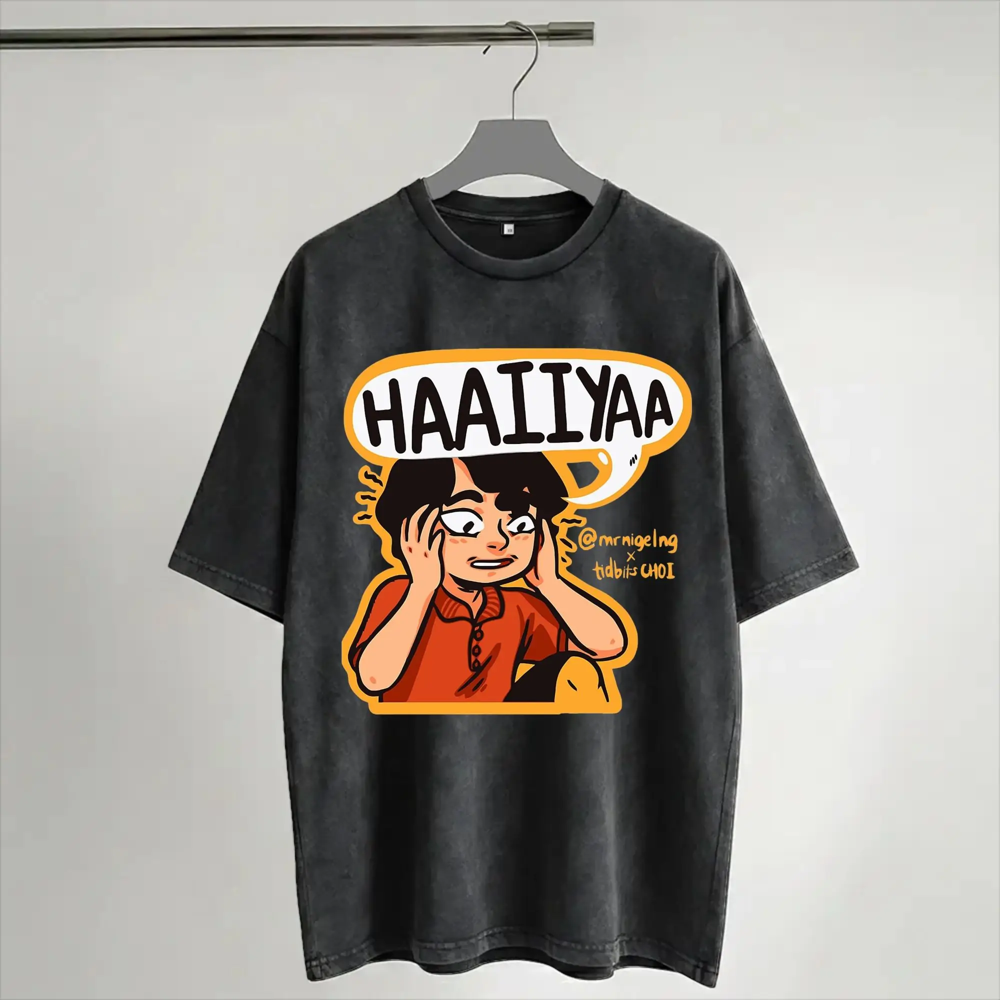 Uncle Roger Uncle Roger Haiiyaa  Merch Washed T Shirt Men Women Streetwear Hip Hop T-Shirts Summer  Tee Shirt Short Sleeve