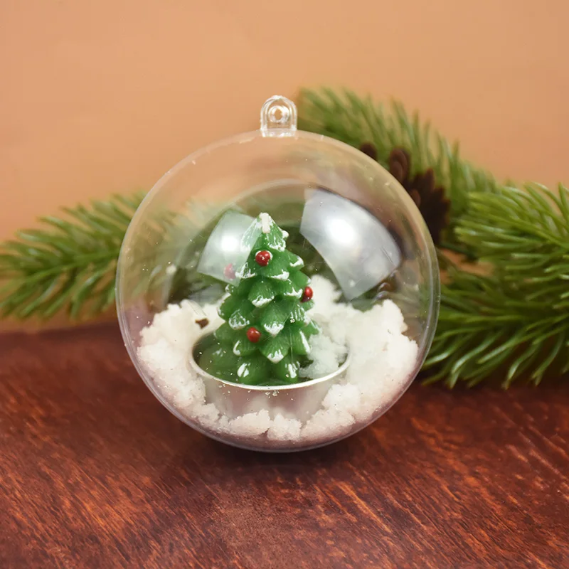 Boule de Noël Transparente en Plastique à Remplir Facilement, Ornements d\'Arbre de Noël, Décoration pour la Maison, Boîte Cadeau de ixde Mariage,