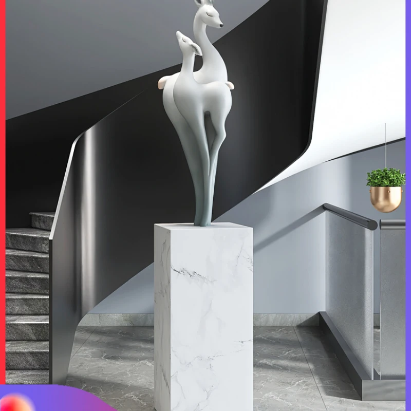 

Large deer landing ornaments home accessories marble base luxury store entrance hall opening gift