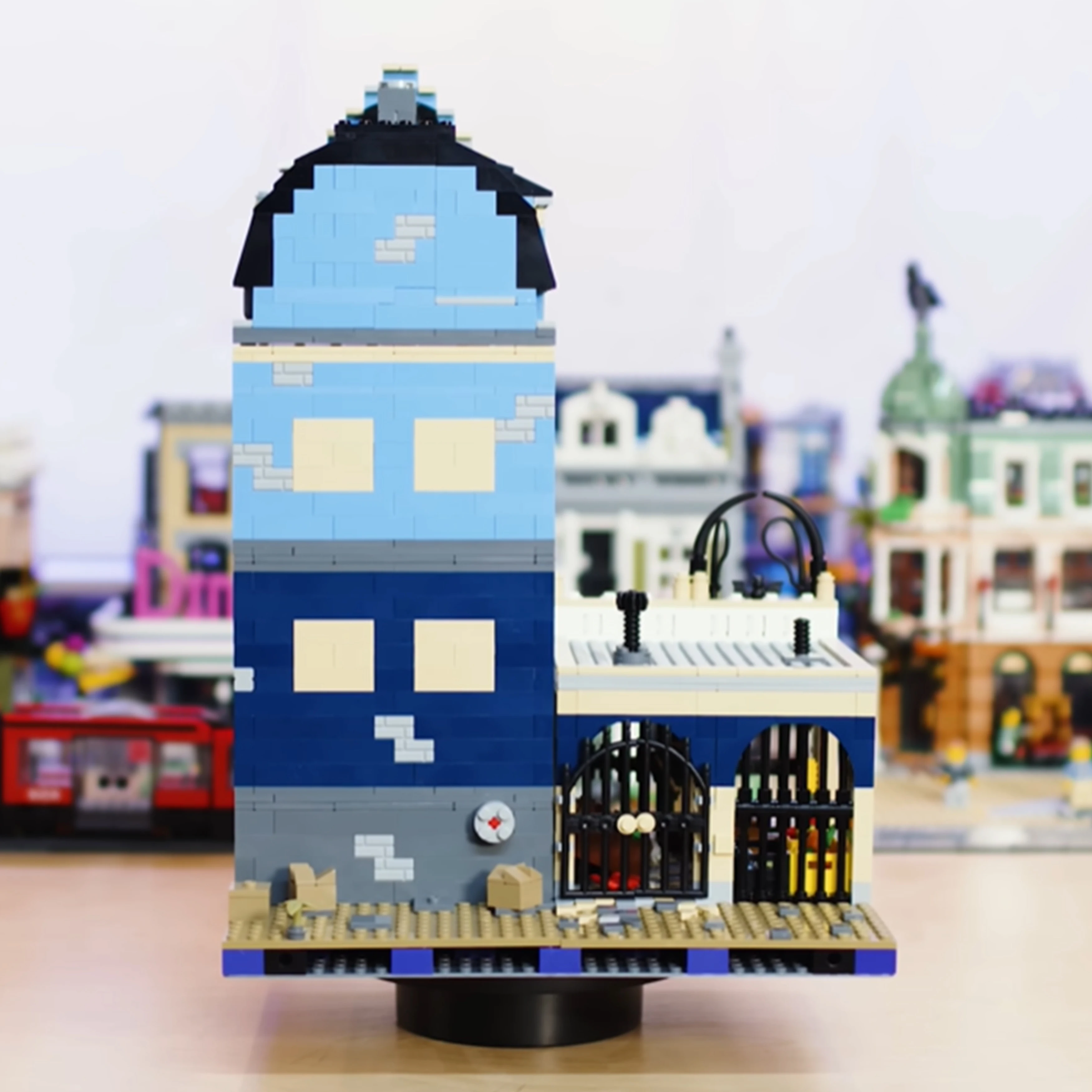 Compatible 10190 MOC Street View Building Blocks European Market Street House Architecture Model Display Set