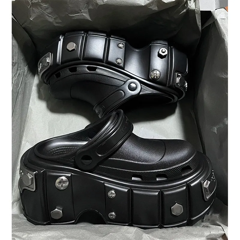 

Парижская улица, женские сандалии на толстой подошве, летняя куртка, обувь из ЭВА, мужские и женские тапочки, оптовая продажа, мужская модная обувь с дырками