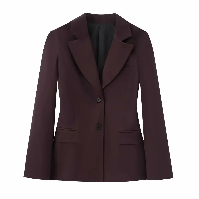 Temperament Bodycon Blazer Coat Women Fashion Solid Color Long Sleeve Lapel All-match Coat Elegant Lady Commuting Clothing New