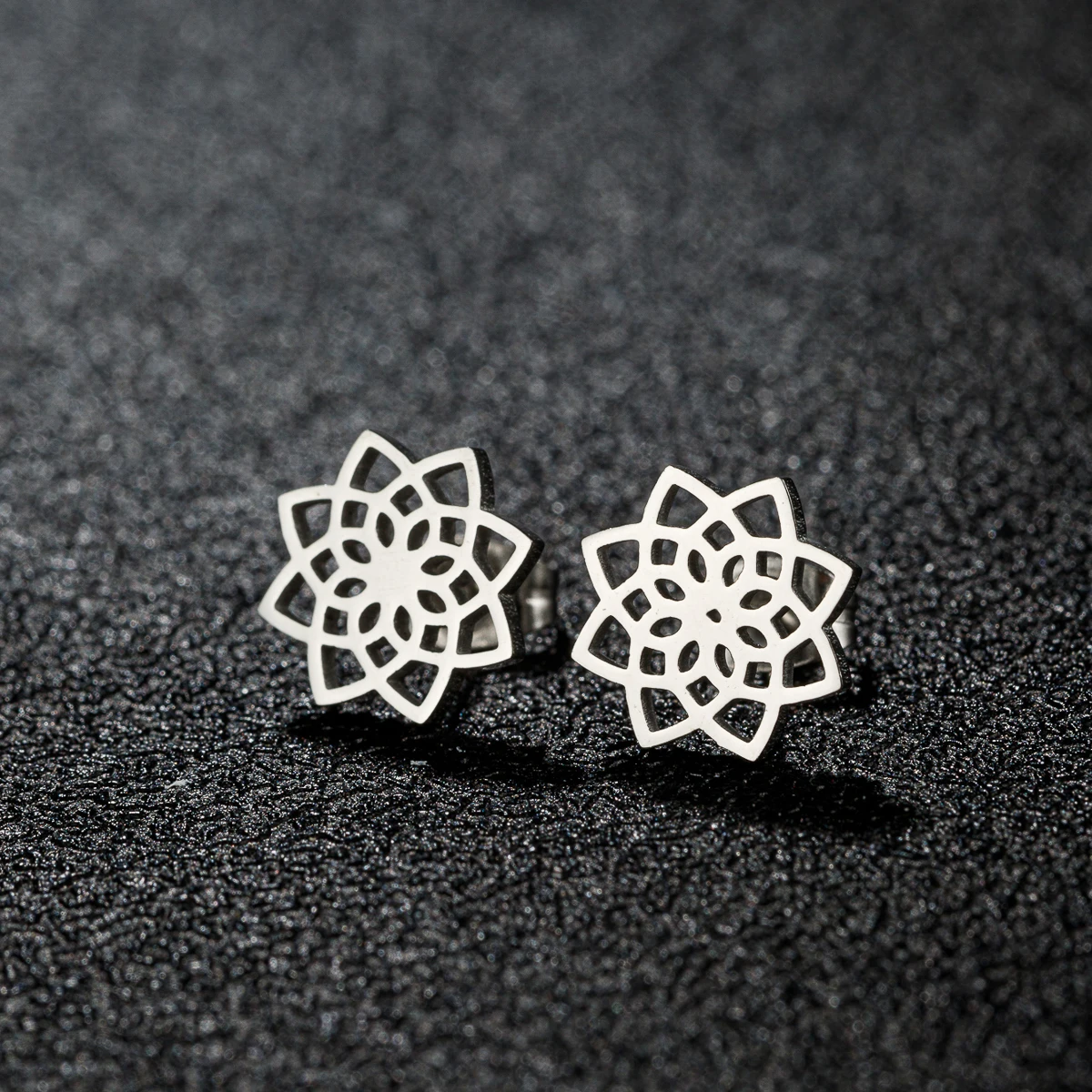 1 Pair Geometry Seed of Life Stud Earring Flower of Life Mandala Yoga Spiritual Jewelry Stainless Steel Accessories