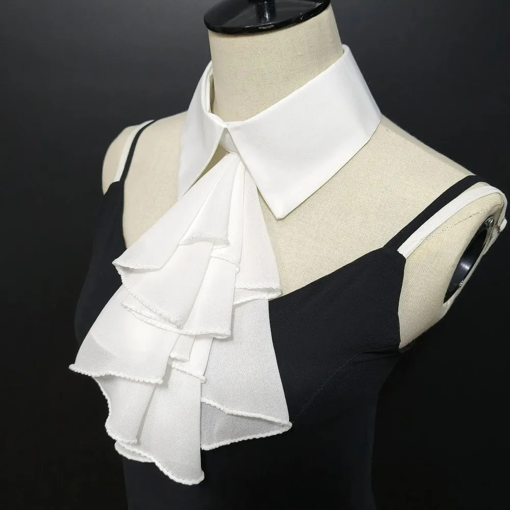 Elegant False Collar Multi-Layer Design Detachable Detachable Collar Ruffled Style Necktie Front Fake Collar