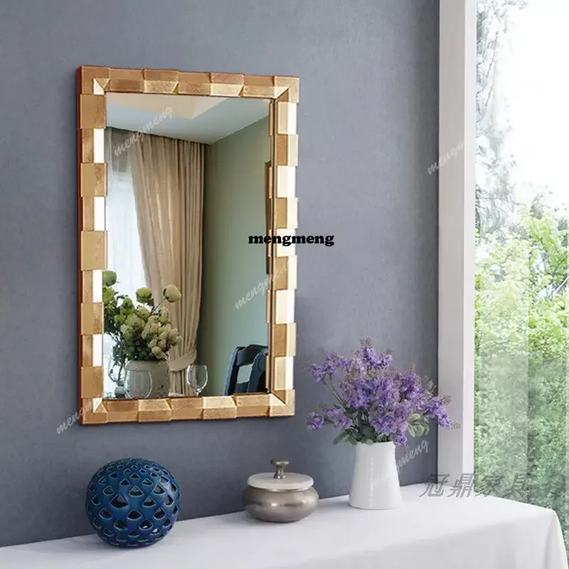 

New design European square wall mirror custom size bathroom washbasin wall-mounted bathroom makeup mirror