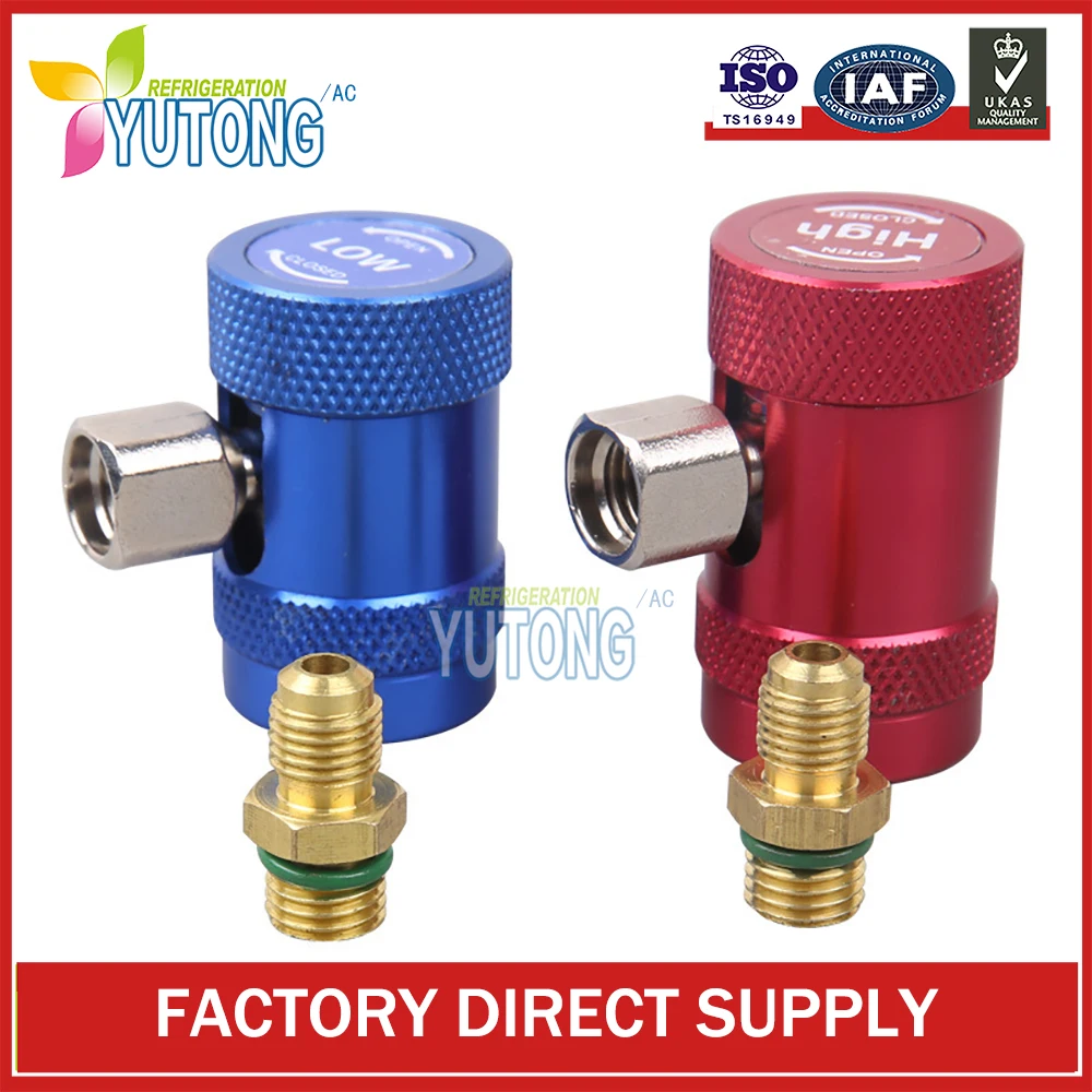 

R134A R1234yf Freon H/L Auto Car Quick Coupler Connector Adapters For Air Conditioning Refrigerant Adjustable Manifold Gauge Set