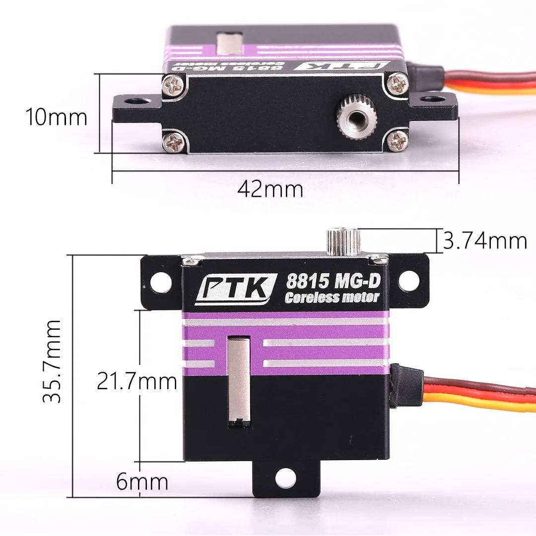 

PTK 8815 MG-D 15kg Coreless Servo Metal Gear Programmable High Torque Waterproof Servos for Glider Fixed Wing RC Model Aircraft