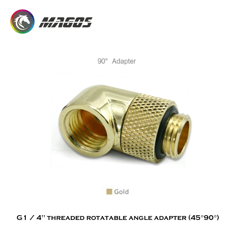 암에서 수 피팅으로 회전 가능한 F-M PC 수냉 커넥터, 블랙, 실버, 골드, 화이트, G1, 4 인치, 45, 90 도