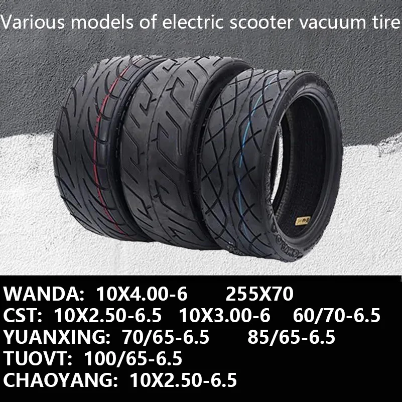 

10 Inch E-ScooterTubeless Front and Rear Tire 60/70-6.5 70/65-6.5 85/65-6.5 10x2.50-6.5 100/65-6.5 255x70 For Ninebot MAX G30