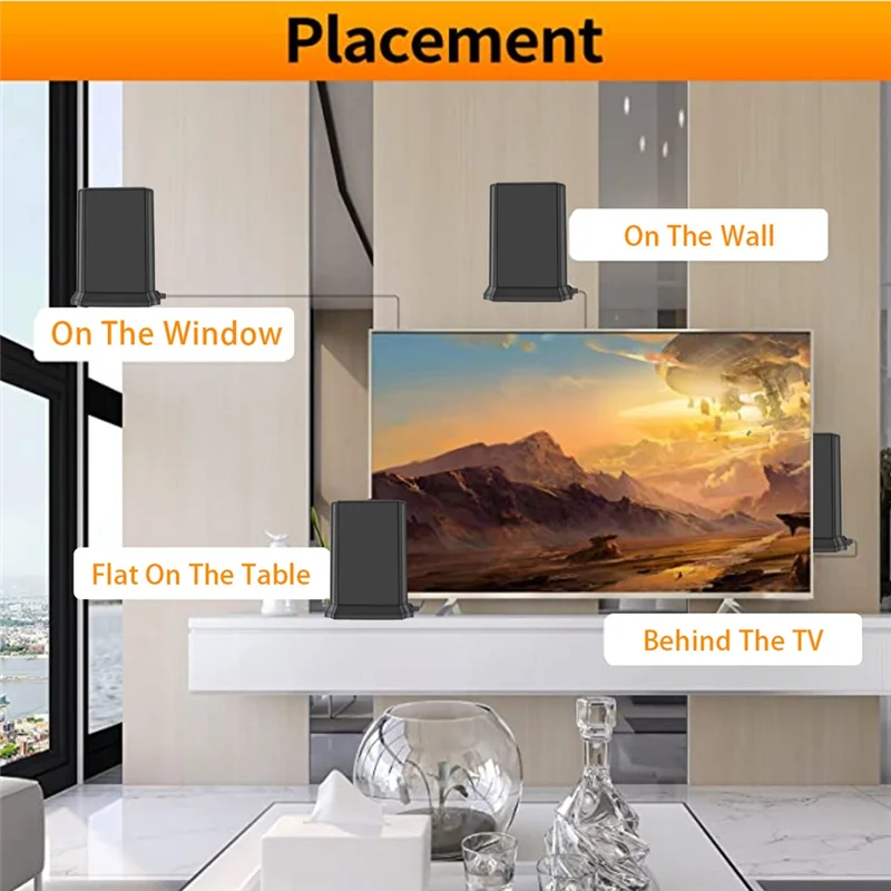 European And American Ground Wave Household Hdtv Dvb-T2 Receiving Antenna 1 PCS Black