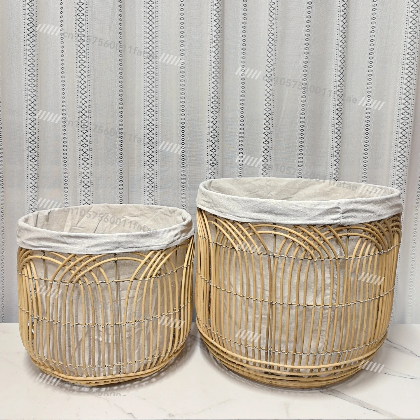 

Rattan Storage Bucket Laundry Basket, Nordic Homestay Style Basket Dirty Laundry Basket Flower Pot Cover