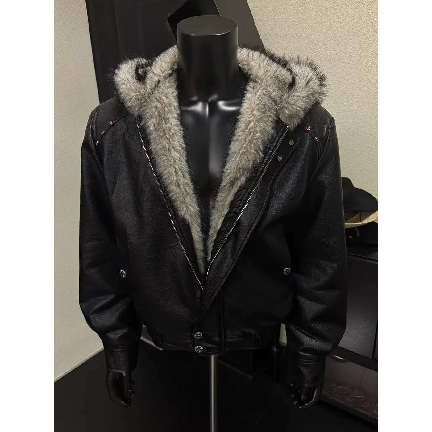 

Мужская рабочая куртка на пуху с воротником из искусственного меха (имитация орла), большие размеры, осень-зима, 250 пу, американский стиль