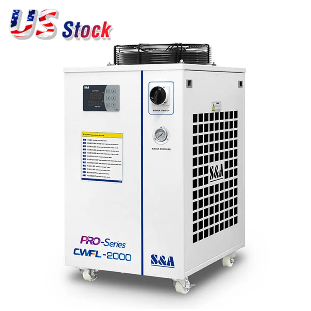 

US Stock S&A CWFL-2000BN Industrial Water Chiller for Cooling 2000W Fi/ber La/ser 3.08HP AC 1P 220V 50Hz Factory Machine Price