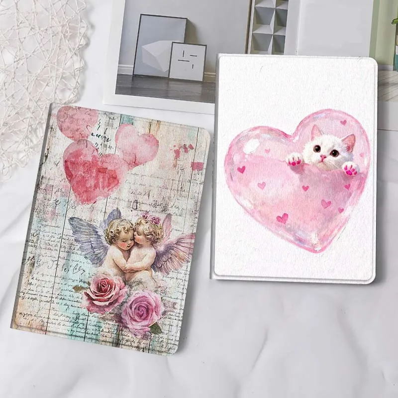 

Чехол для планшета Samsung Galaxy Tab S6 S11 A A7 A8 A9 A11 10.1 10.4 10.5 Plus Lite с рисунком «Ангел, сердце, роза» – отличный подарок