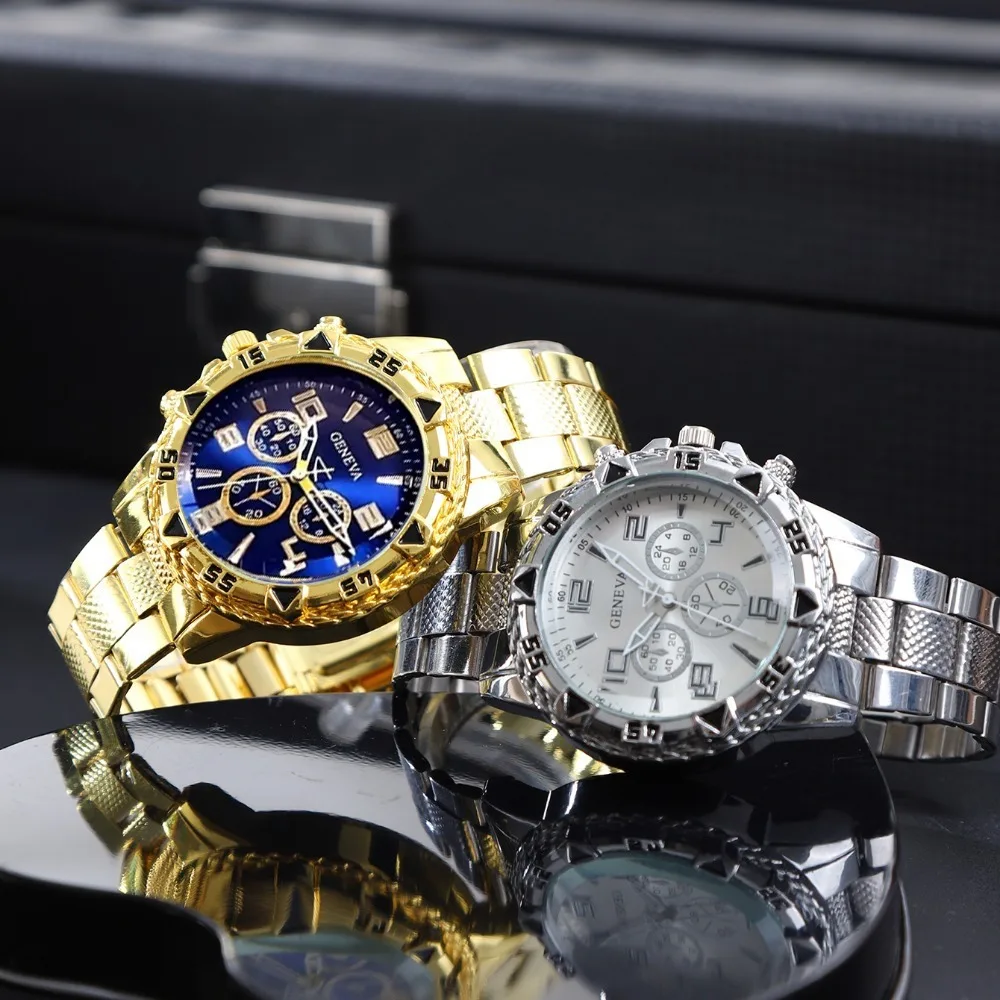 [8-Piece Luxury Men's Watch Gift Set] Stylish men's quartz watch, gold & silver arrow necklace, bracelet, and ring ,  men gift
