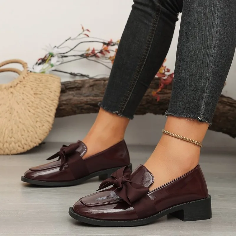 Fashion Bowknot Slip On Loafers for Women 2026 Summer Solid Color  Shoes Woman Comfort Soft Sole Platform Loafers