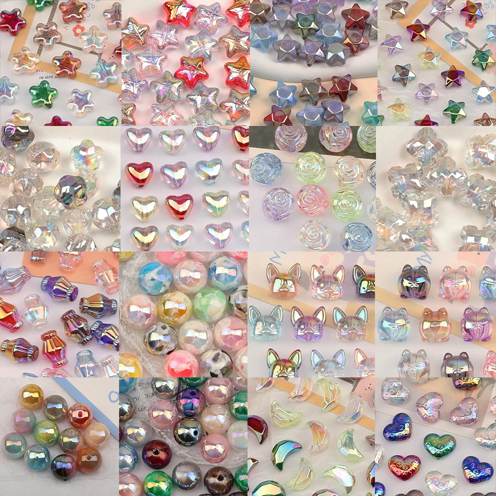 

Cordial Design Acrylic Bead For Key Chain/Hand Made/Jewelry Findings & Components/Aurora Effect/DIY Beads Making/Various Shape