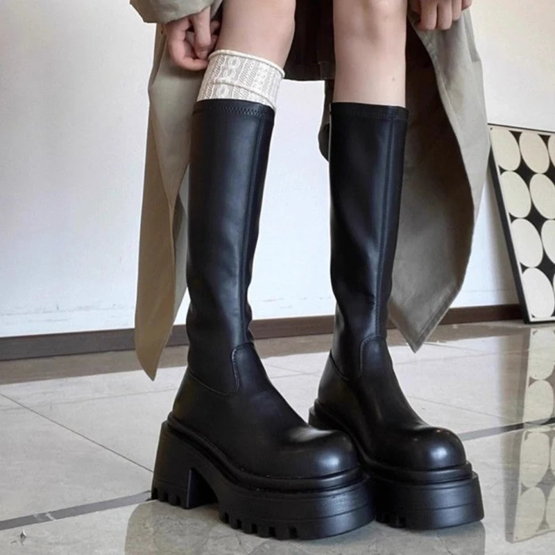 

Женские высокие сапоги-ботфорты 2026: Новые осенние модные сапоги в корейском стиле, высококачественные, в стиле «Маленький рыцарь»