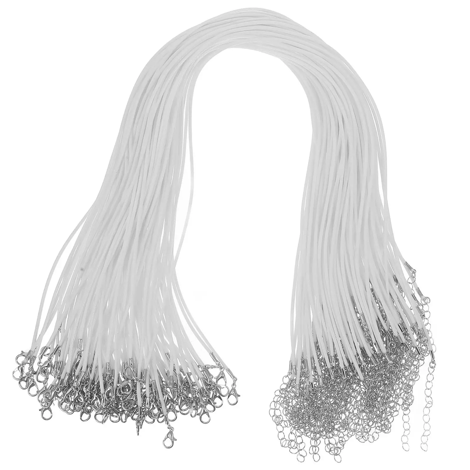 

100 Pcs Rope Necklace Wax String Adjustable Length Waterproof Jewelry Accessories DIY Supplies for Men Adults