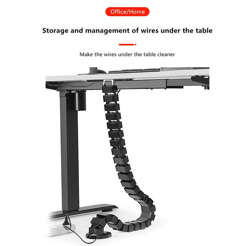 Organizzazione del cavo del serpente del punto di lavoro del rivestimento del cavo del nucleo del filo da 78 cm sotto il canale di protezione del cavo della scrivania
