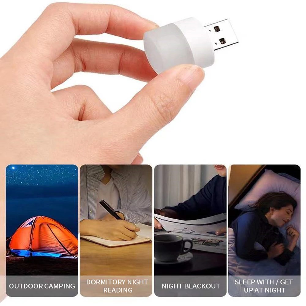 5PCS Mini USB Lamp Light 5V 1W Super Bright Eye Protection Book LED Night Light Computer Power Charging USB Book Reading Light