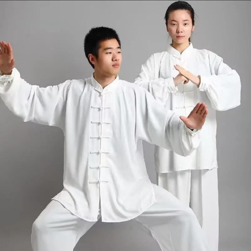 新しい男性女性の太極拳武道パフォーマンス衣装服中国風カンフースーツスポーツジャケットパンツセット-xs-3xl