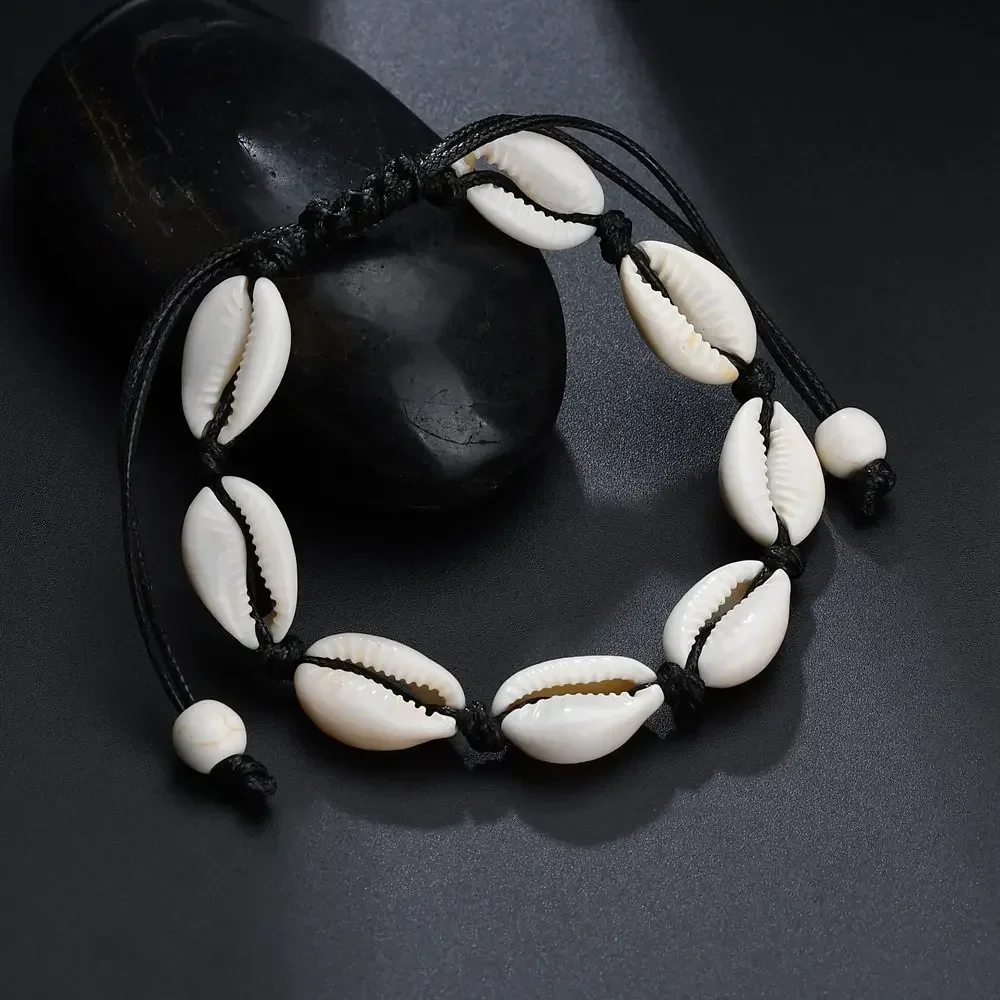 Bohemian Shell Charm Bransoletki Dla Kobiet Mężczyzn Lato Piaszczysta Plaża Ręcznie Robione Sznurowe Łańcuchy Bransoletka DIY Biżuteria Akcesoria — zdjęcie 5