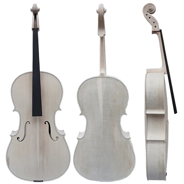 Unfinished White Cello Professional Grade Italian Craft Customizable String Instrument Blank Cello Body For DIY Processing