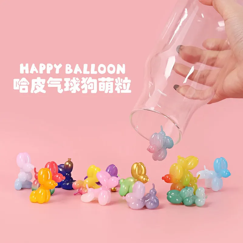 Original V1 Moedouble Happy Balloon Dog Blind Box Mini Bean Niedliche Sammelfigur Überraschungsbox Kawaii Spielzeug Kindergeburtstagsgeschenk