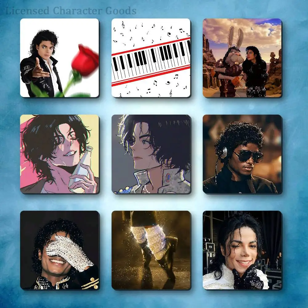 M-Michael Dance King J-Jackson MJ Refrigerator Magnets Square Tiles with Magnetic Sheets Printed for Decoration Collect 55mm
