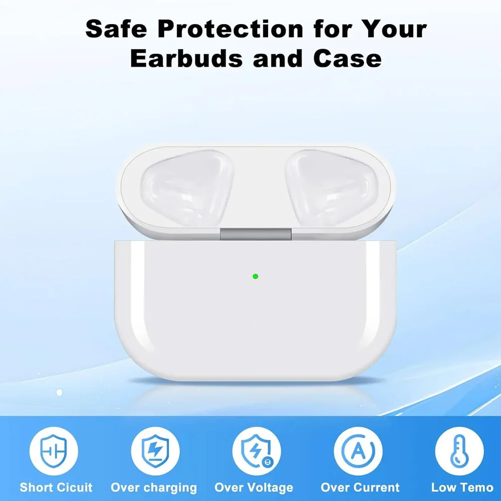 Étui de chargement sans fil compatible avec AirPods Pro 1 et 2 – Étui de remplacement avec bouton d'appairage Bluetooth (sans écouteurs)