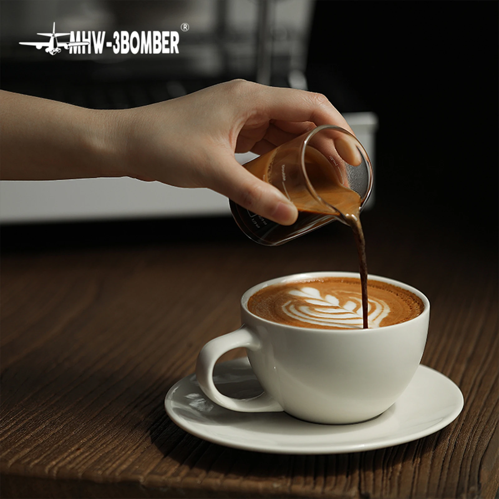 MHW-3BOMBER 300ML Cappuccino Cups with Saucer & Spoon Ceramic Espresso Cup for Latte, Cappuccino Chic Home Barista Accessories