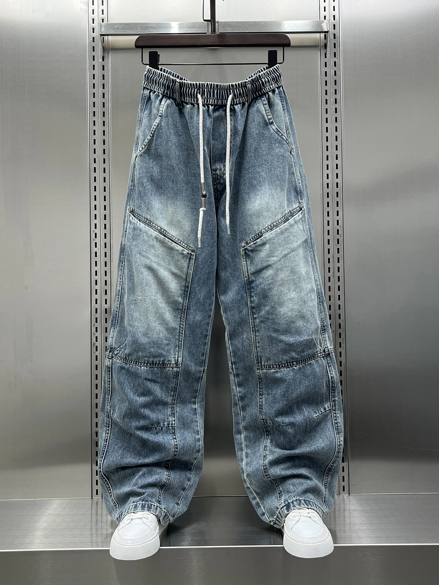 

Spring 2026 Men's Waed Denim Work Pants American Sle Trendy Big ket Straight Leg Workwear Casual Loose Fit Jeans