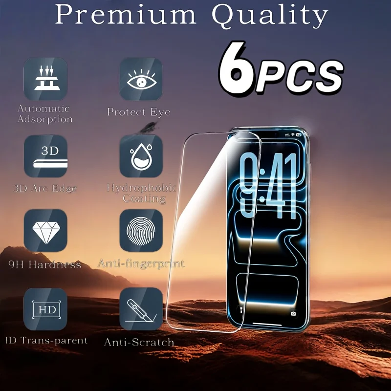 6Pcs Full Cover Tem… - image